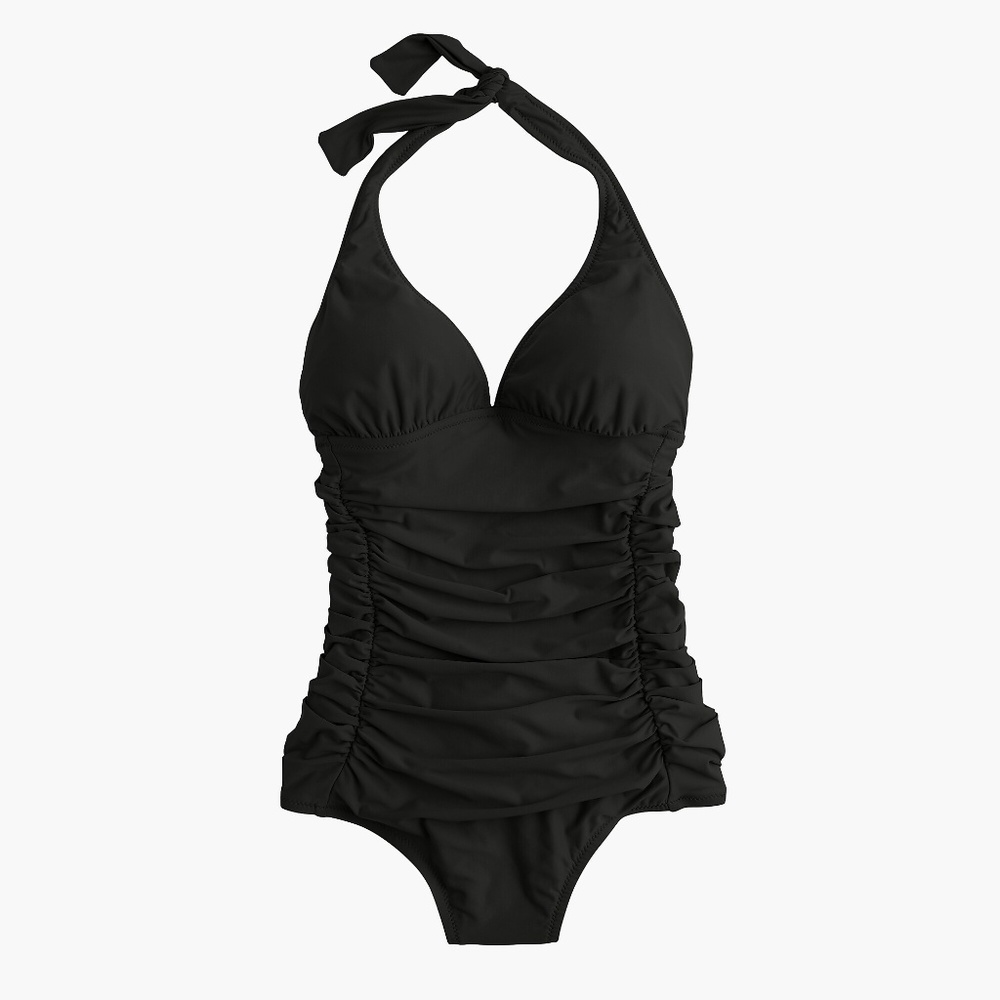 NWT J. Crew Women's Ruched Halter One-Piece‎ Swimsu